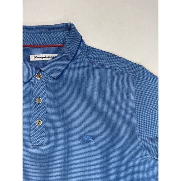 Tommy Bahama Polo Shirt Men Large Blue Short Sleeve - Picture 2 of 6